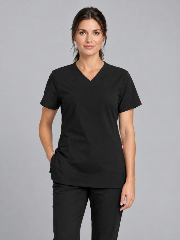 Túnica Stella PureStretch de manga curta para Mulher-Preto - 00-XS-RAG-Tailors-Fardas-e-Uniformes-Vestuario-Pro