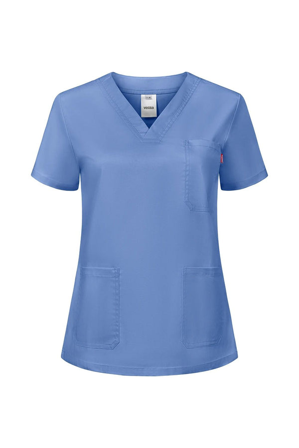 Túnica Stretch de Manga Curta para Mulher-Azul Celeste - 05-XS-RAG-Tailors-Fardas-e-Uniformes-Vestuario-Pro