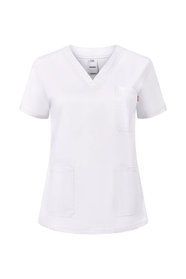 Túnica Stretch de Manga Curta para Mulher-Branco - 07-XS-RAG-Tailors-Fardas-e-Uniformes-Vestuario-Pro