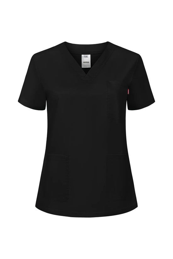 Túnica Stretch de Manga Curta para Mulher-PRETO - 00-XS-RAG-Tailors-Fardas-e-Uniformes-Vestuario-Pro