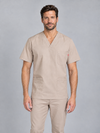 Túnica Unissexo Stretch Manga Curta-Bege-XS-RAG-Tailors-Fardas-e-Uniformes-Vestuario-Pro