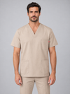 Túnica Unissexo Stretch Manga Curta-Bege-XS-RAG-Tailors-Fardas-e-Uniformes-Vestuario-Pro