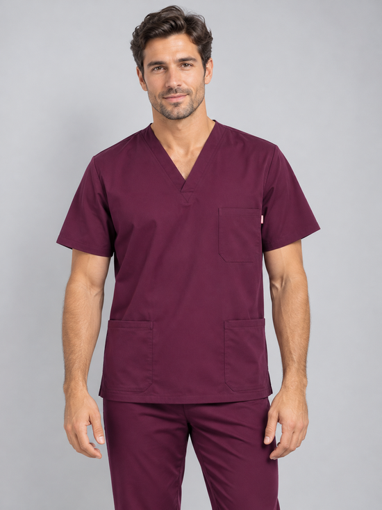 Túnica Unissexo Stretch Manga Curta-Berinjela - 68-XS-RAG-Tailors-Fardas-e-Uniformes-Vestuario-Pro