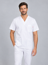 Túnica Unissexo Stretch Manga Curta-Branco-XS-RAG-Tailors-Fardas-e-Uniformes-Vestuario-Pro