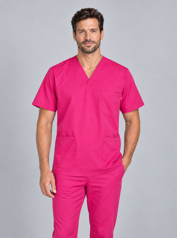 Túnica Unissexo Stretch Manga Curta-Rosa-XS-RAG-Tailors-Fardas-e-Uniformes-Vestuario-Pro