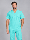 Túnica Unissexo Stretch Manga Curta-Turquesa Claro-XS-RAG-Tailors-Fardas-e-Uniformes-Vestuario-Pro