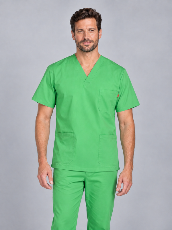 Túnica Unissexo Stretch Manga Curta-Verde Maça-XS-RAG-Tailors-Fardas-e-Uniformes-Vestuario-Pro