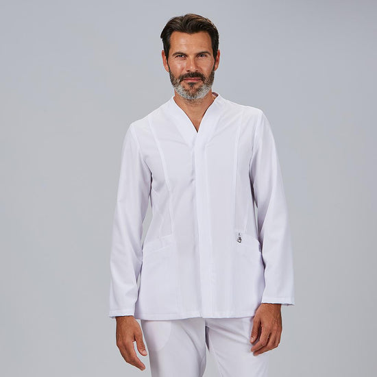 Túnica de Homem Aberta M/C Nilo-Branco - 101-XS-RAG-Tailors-Fardas-e-Uniformes-Vestuario-Pro