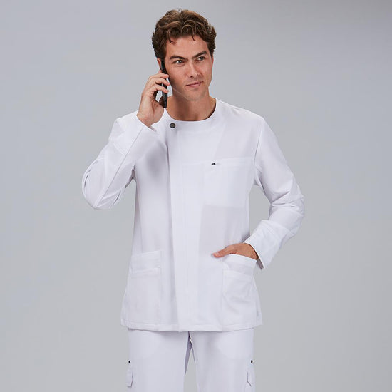 Túnica de Homem Aberta M/L HERNÁN-Branco - 101-XS-RAG-Tailors-Fardas-e-Uniformes-Vestuario-Pro