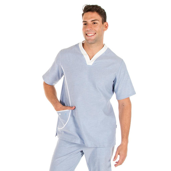 Túnica de Homem Alexandre-Azul Oxford/Branco-L-RAG-Tailors-Fardas-e-Uniformes-Vestuario-Pro
