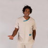 beige/turquoise
