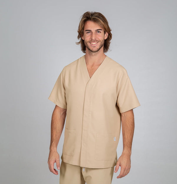 Túnica de Homem Microfibra NESTOR m/curta-Areia - 142-XS-RAG-Tailors-Fardas-e-Uniformes-Vestuario-Pro