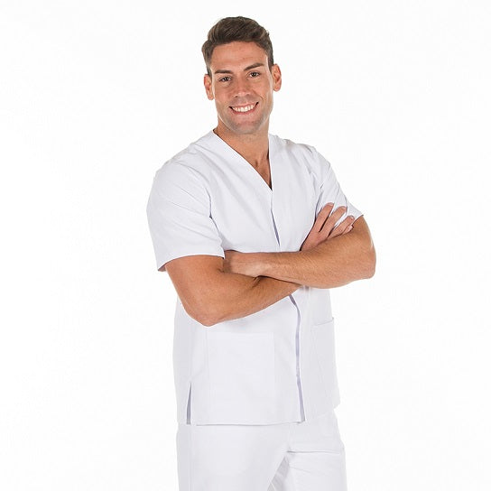 Túnica de Homem Microfibra NESTOR m/curta-Branco - 101-XS-RAG-Tailors-Fardas-e-Uniformes-Vestuario-Pro