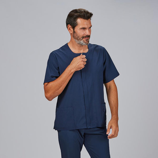 Túnica de Homem com Fecho e Decote em Caixa M/C JOAN-Azul Marinho - 104-XS-RAG-Tailors-Fardas-e-Uniformes-Vestuario-Pro