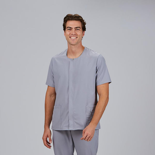 Túnica de Homem com Fecho e Decote em Caixa M/C JOAN-Cinza Perola - 117-XS-RAG-Tailors-Fardas-e-Uniformes-Vestuario-Pro