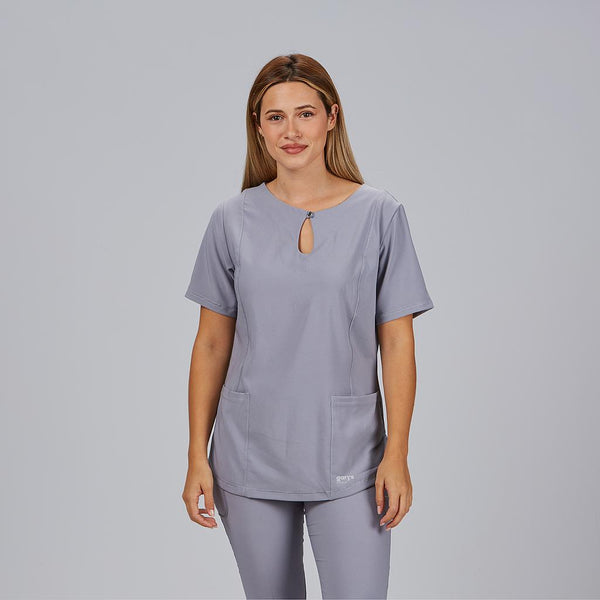 Túnica de Senhora Decote Lágrima Manga Curta Maria-Cinza Pérola-XS-RAG-Tailors-Fardas-e-Uniformes-Vestuario-Pro