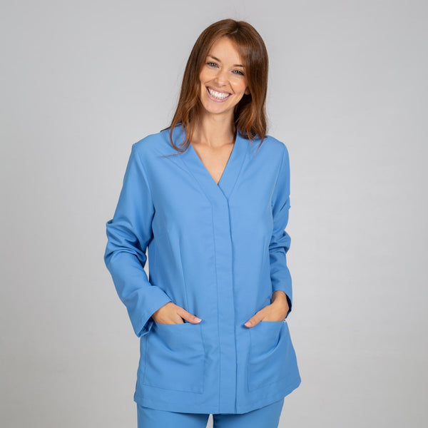 Túnica de Senhora Microfibra AITANA Manga Comprida-Azul Celeste - 107-XS-RAG-Tailors-Fardas-e-Uniformes-Vestuario-Pro