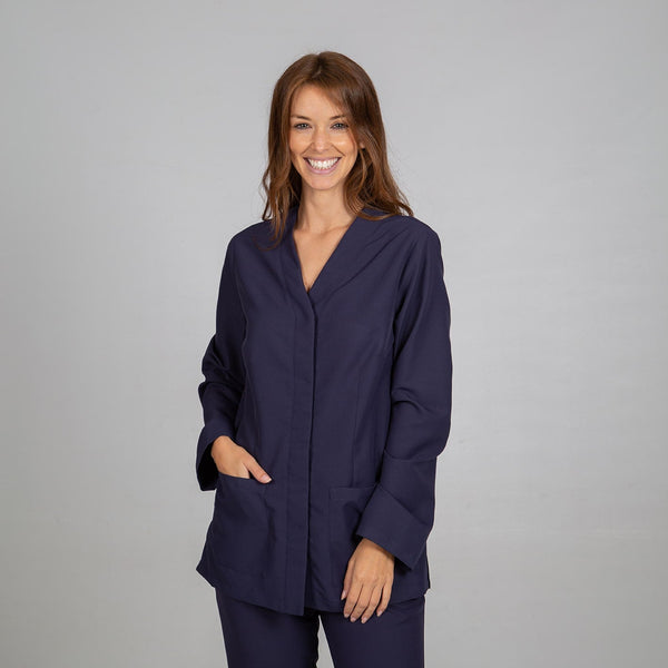 Túnica de Senhora Microfibra AITANA Manga Comprida-Azul Marinho - 104-XS-RAG-Tailors-Fardas-e-Uniformes-Vestuario-Pro