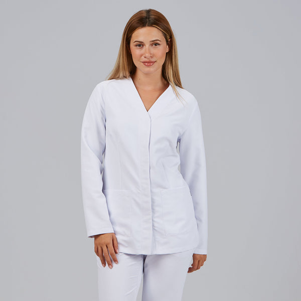 Túnica de Senhora Microfibra AITANA Manga Comprida-Branco - 101-XS-RAG-Tailors-Fardas-e-Uniformes-Vestuario-Pro