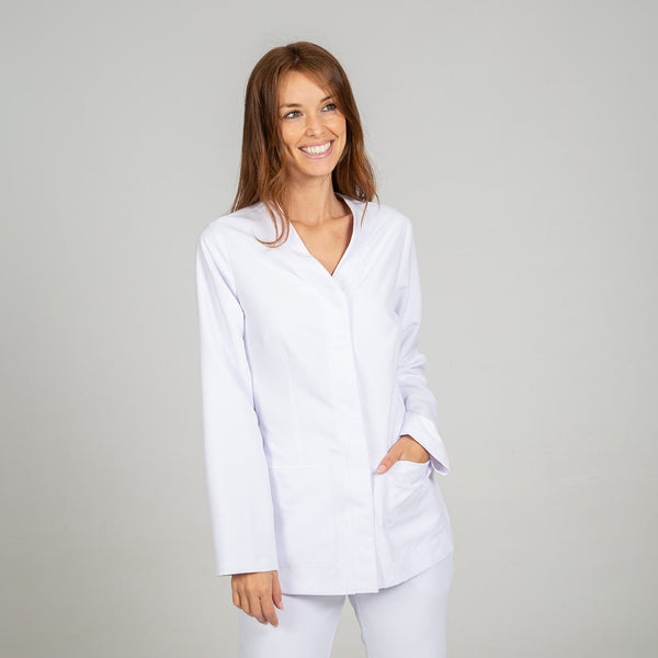 Túnica de Senhora Microfibra AITANA Manga Comprida-Branco - 101-XS-RAG-Tailors-Fardas-e-Uniformes-Vestuario-Pro