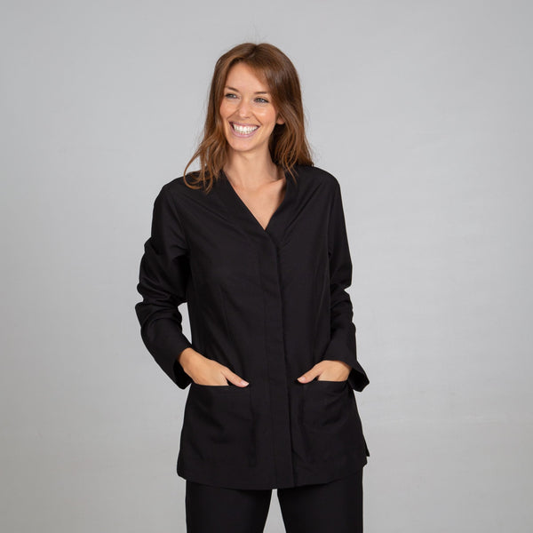 Túnica de Senhora Microfibra AITANA Manga Comprida-Preto - 001-XS-RAG-Tailors-Fardas-e-Uniformes-Vestuario-Pro