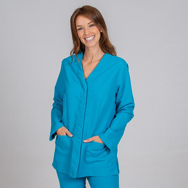 Túnica de Senhora Microfibra AITANA Manga Comprida-Turquesa - 115-XS-RAG-Tailors-Fardas-e-Uniformes-Vestuario-Pro