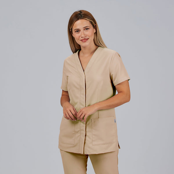 Túnica de Senhora Microfibra AITANA m/curta-Areia - 142-XS-RAG-Tailors-Fardas-e-Uniformes-Vestuario-Pro