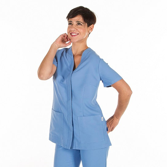Túnica de Senhora Microfibra AITANA m/curta-Azul Celeste - 107-XS-RAG-Tailors-Fardas-e-Uniformes-Vestuario-Pro