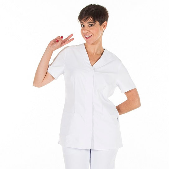 Túnica de Senhora Microfibra AITANA m/curta-Branco - 101-XS-RAG-Tailors-Fardas-e-Uniformes-Vestuario-Pro