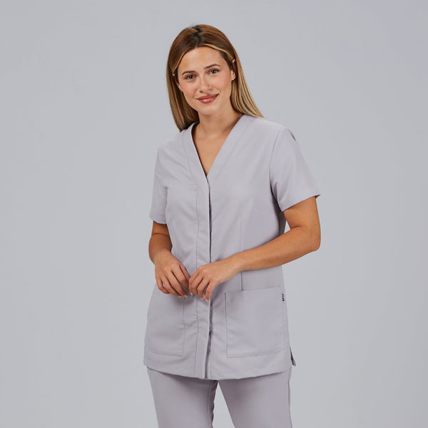 Túnica de Senhora Microfibra AITANA m/curta-Cinzento Pérola - 117-XS-RAG-Tailors-Fardas-e-Uniformes-Vestuario-Pro