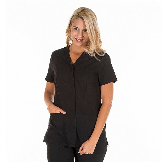 Túnica de Senhora Microfibra AITANA m/curta-Preto - 001-XS-RAG-Tailors-Fardas-e-Uniformes-Vestuario-Pro