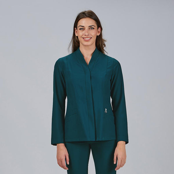 Túnica de mulher botão oculto M/L ANA-Azul Petróleo - 145-XS-RAG-Tailors-Fardas-e-Uniformes-Vestuario-Pro