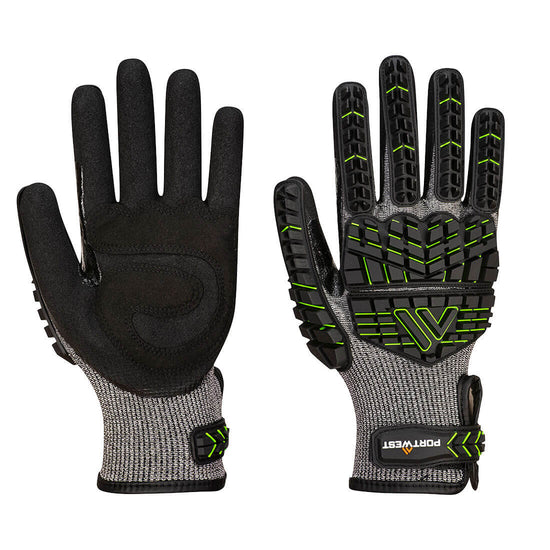 VHR15 Luva de impacto de espuma de nitrilo-Preto/Verde-S-RAG-Tailors-Fardas-e-Uniformes-Vestuario-Pro