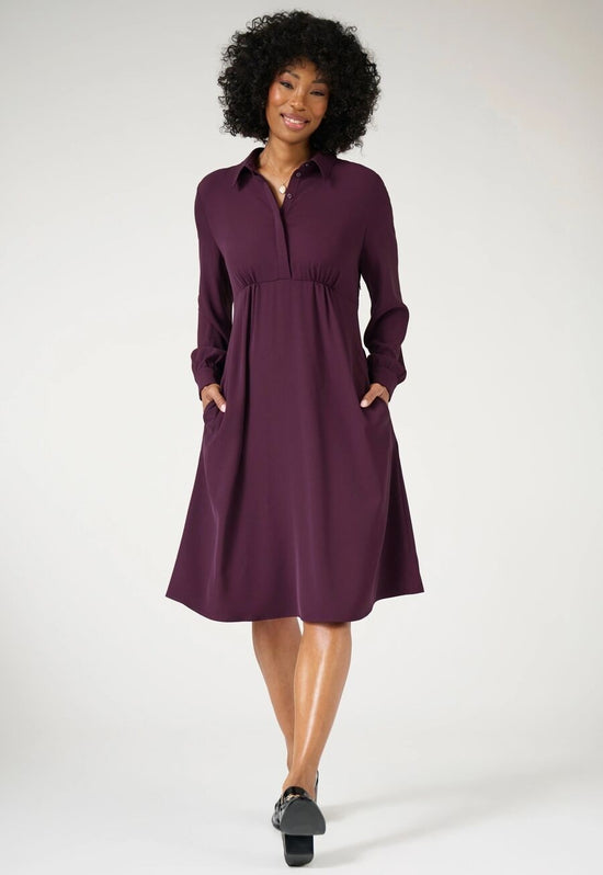 Vestido Chemise Virgo para Mulher-Burgundy-34 (UK 06)-RAG-Tailors-Fardas-e-Uniformes-Vestuario-Pro