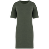 Vestido T-shirt Eco-responsável com Aspeto Lavado Senhora-Cáqui Orgânico Lavado-XS-RAG-Tailors-Fardas-e-Uniformes-Vestuario-Pro