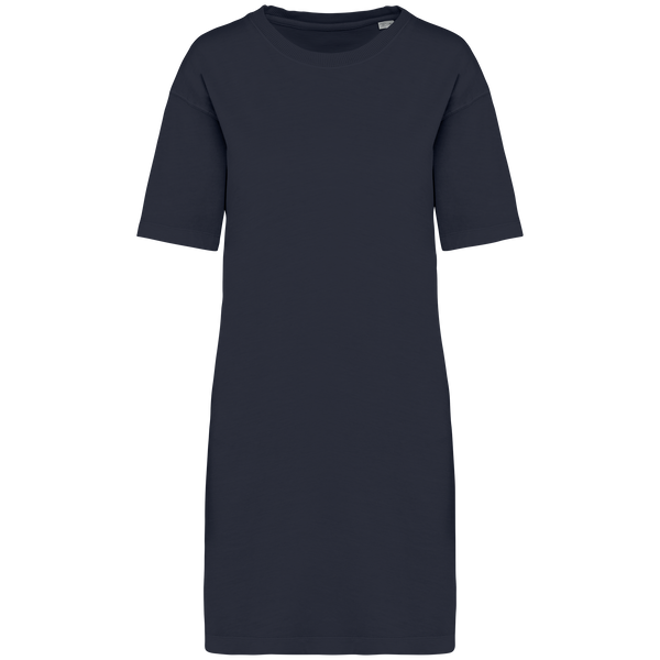 Vestido T-shirt Eco-responsável com Aspeto Lavado Senhora-Cinzento Carvão Lavado-XS-RAG-Tailors-Fardas-e-Uniformes-Vestuario-Pro