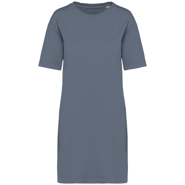 Vestido T-shirt Eco-responsável com Aspeto Lavado Senhora-Cinzento Mineral Lavado-XS-RAG-Tailors-Fardas-e-Uniformes-Vestuario-Pro