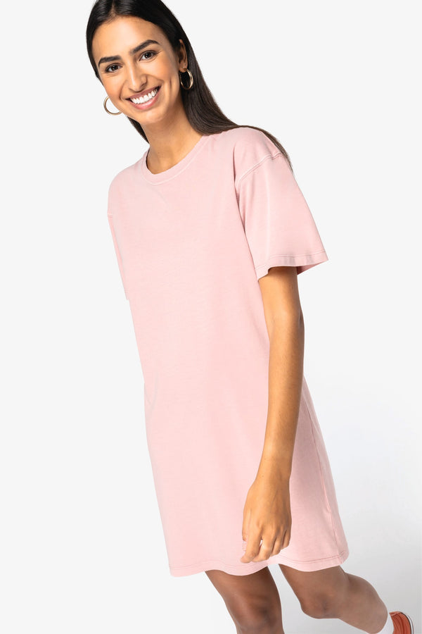 Vestido T-shirt Eco-responsável com Aspeto Lavado Senhora-RAG-Tailors-Fardas-e-Uniformes-Vestuario-Pro