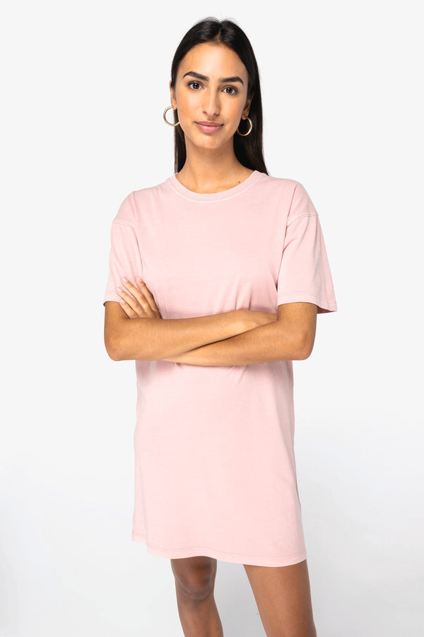 Vestido T-shirt Eco-responsável com Aspeto Lavado Senhora-RAG-Tailors-Fardas-e-Uniformes-Vestuario-Pro