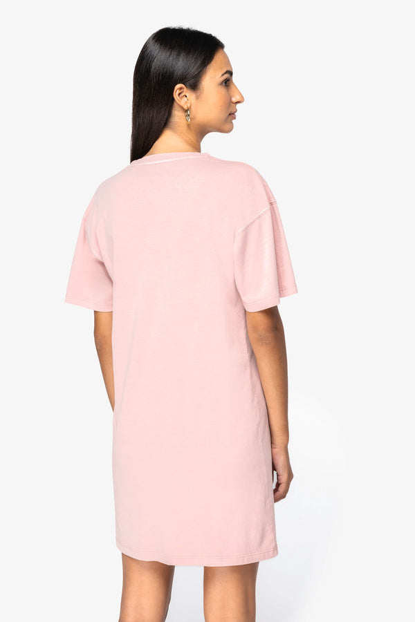 Vestido T-shirt Eco-responsável com Aspeto Lavado Senhora-RAG-Tailors-Fardas-e-Uniformes-Vestuario-Pro