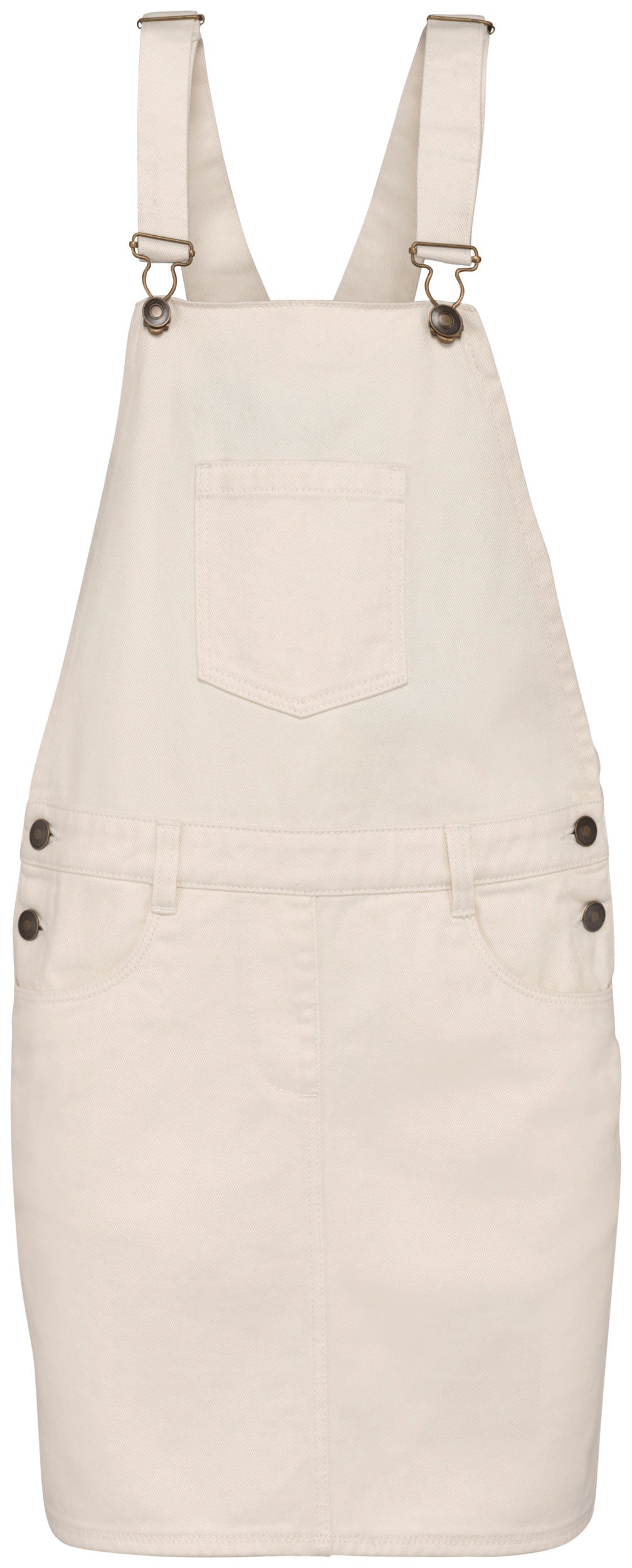 cream dungaree dress Fliink Duna Zebra Spencer Dress (FLIF1969) - Dungaree dresses