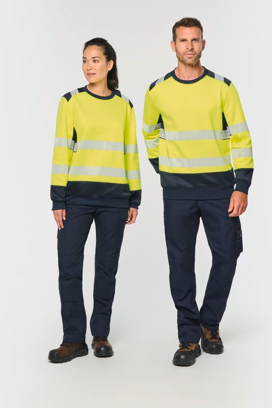 Sweatshirt de Alta Visibilidade em Material Reciclado Decote Redondo Unissexo