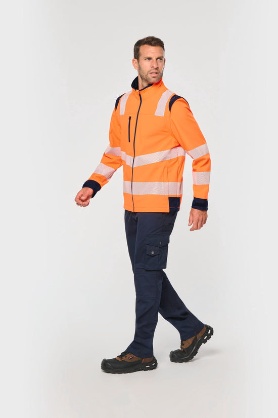 Casaco Softshell de Alta Visibilidade Reciclado com Mangas Amovíveis