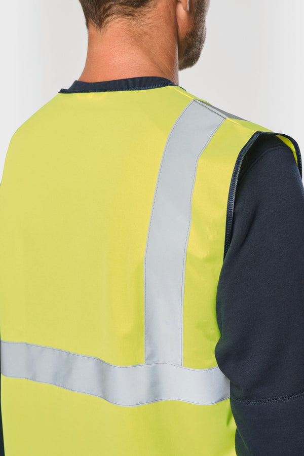 Colete de Alta Visibilidade Reciclado com Fecho Unissexo-RAG-Tailors-Fardas-e-Uniformes-Vestuario-Pro