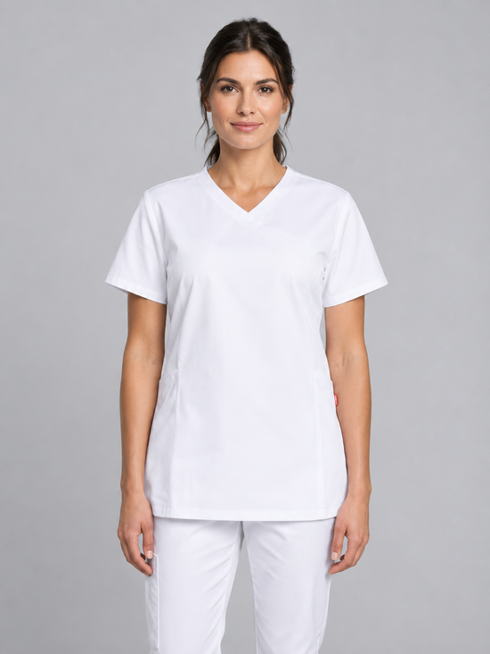 Túnica Stella PureStretch de manga curta para Mulher-Branco - 07-XS-RAG-Tailors-Fardas-e-Uniformes-Vestuario-Pro