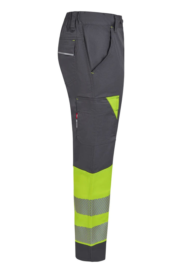 Calças Stretch recicladas bicolor com faixas segmentadas para mulher-RAG-Tailors-Fardas-e-Uniformes-Vestuario-Pro