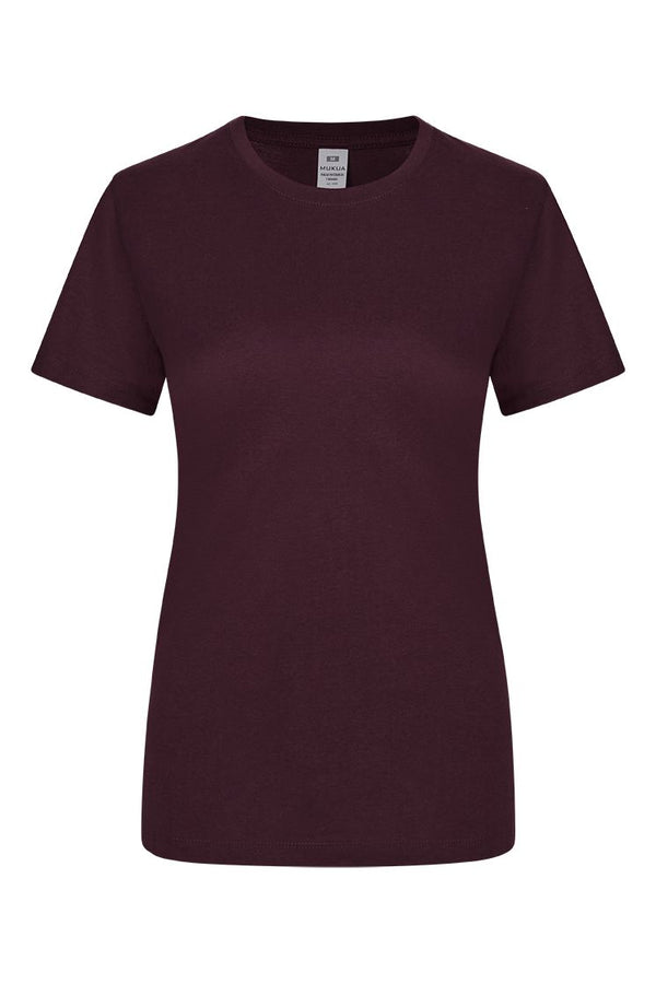 T-shirt de Mulher de Manga Curta Palm 190-Wine - 403-XS-RAG-Tailors-Fardas-e-Uniformes-Vestuario-Pro