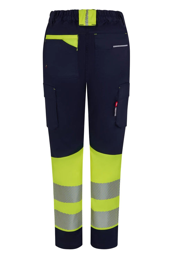 Calças Stretch recicladas bicolor com faixas segmentadas para mulher-RAG-Tailors-Fardas-e-Uniformes-Vestuario-Pro