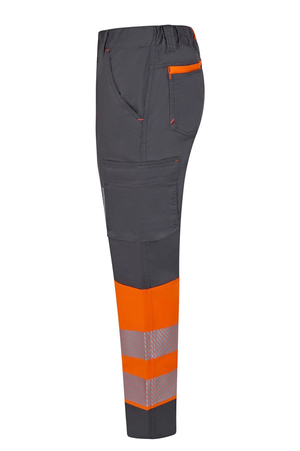 Calças Stretch recicladas bicolor com faixas segmentadas para mulher-RAG-Tailors-Fardas-e-Uniformes-Vestuario-Pro