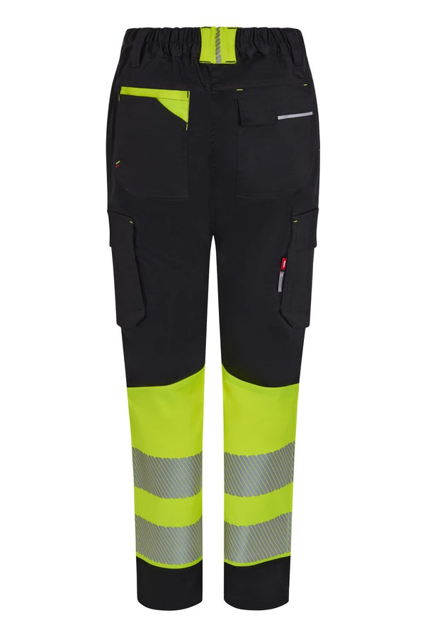 Calças Stretch recicladas bicolor com faixas segmentadas para mulher-RAG-Tailors-Fardas-e-Uniformes-Vestuario-Pro